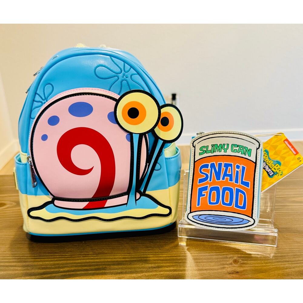 Loungefly SpongeBob SquarePants Gary The Snail Cosplay Mini Backpack Wallet Set